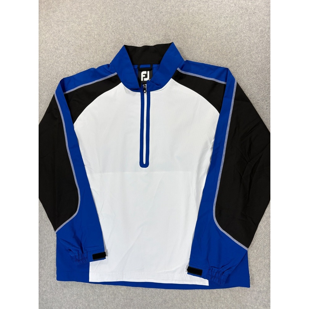 Footjoy 1/2 Zip Stitched Logo Golf Pullover (Men's XL) White/Blue